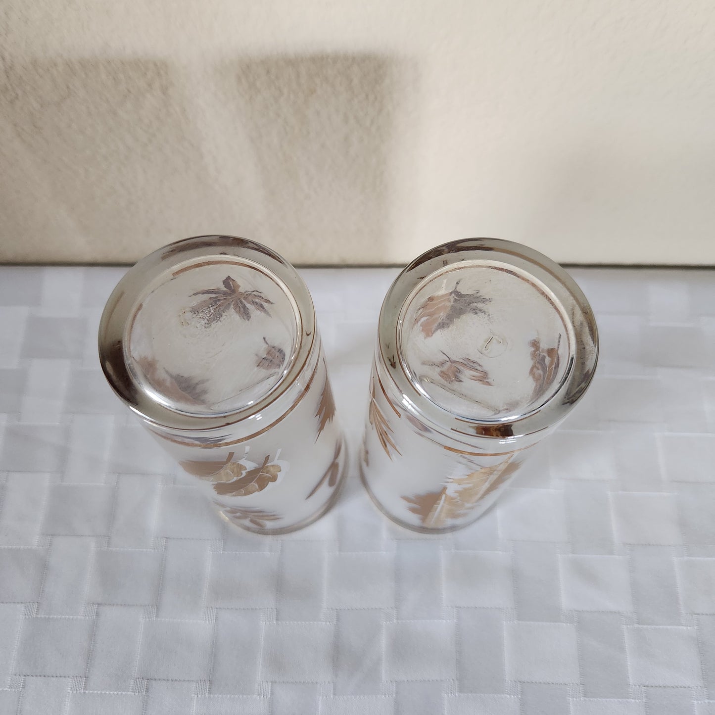 2 Mid-Century Modern 22K Gold Leaf Tom Collins Glasses