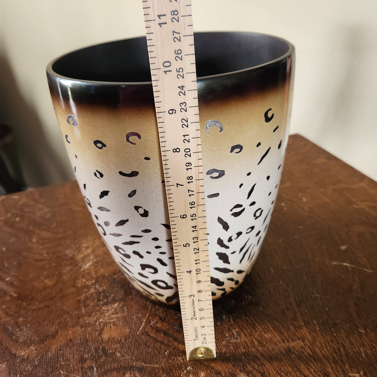 Better Homes & Gardens Leopard Print Waste Basket / Planter 10"