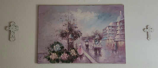 Victorian Street Scene Painting