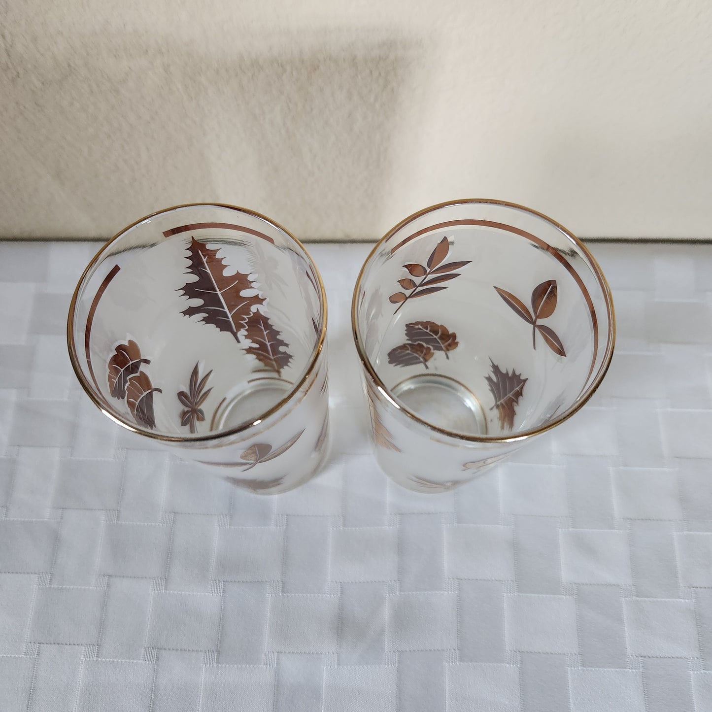2 Mid-Century Modern 22K Gold Leaf Tom Collins Glasses