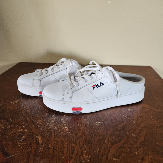 Fila Tennis Shoes Leather Slip On Mules Size 7.5