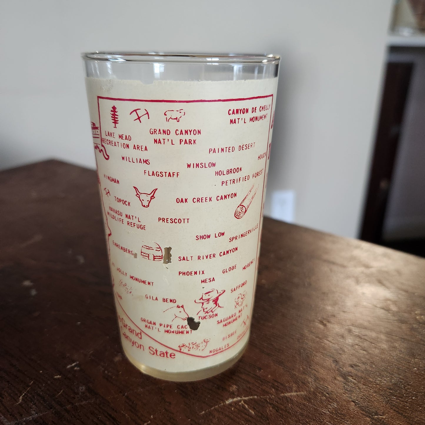 Vintage Mid-Century State Themed Tumbler Glasses Set of 6