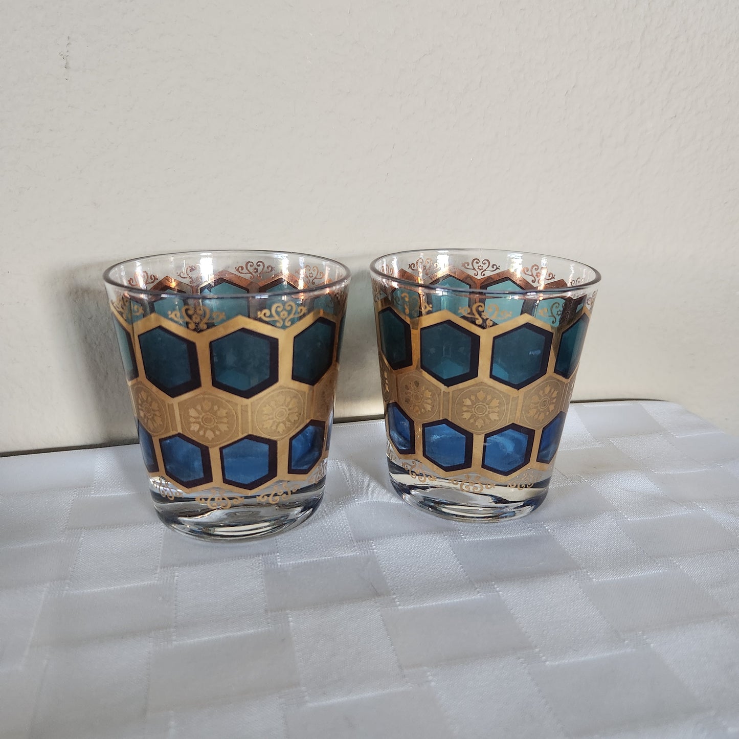 22K Gold Vintage Mid-Century Modern Pasinski Glasses Set of 7