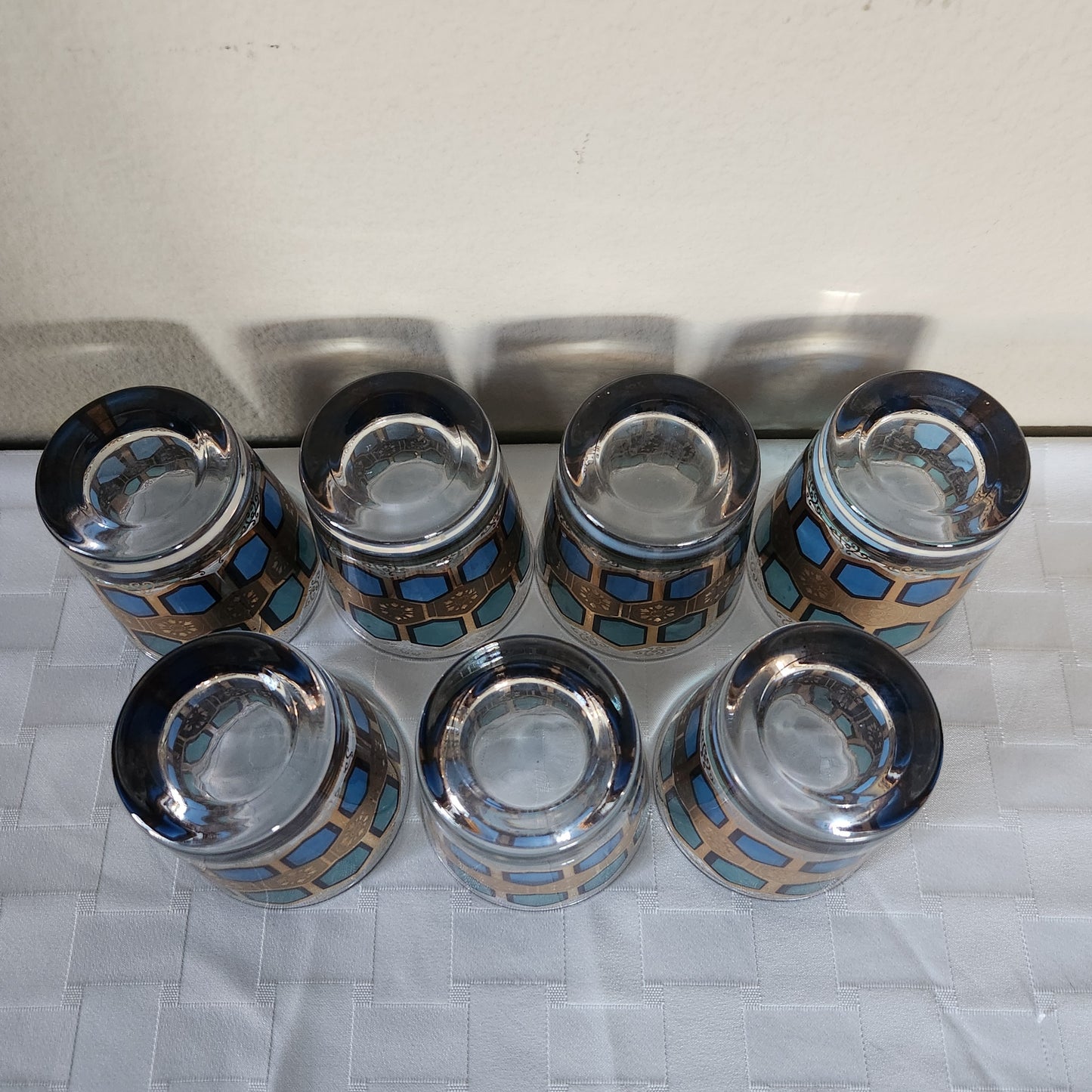 22K Gold Vintage Mid-Century Modern Pasinski Glasses Set of 7