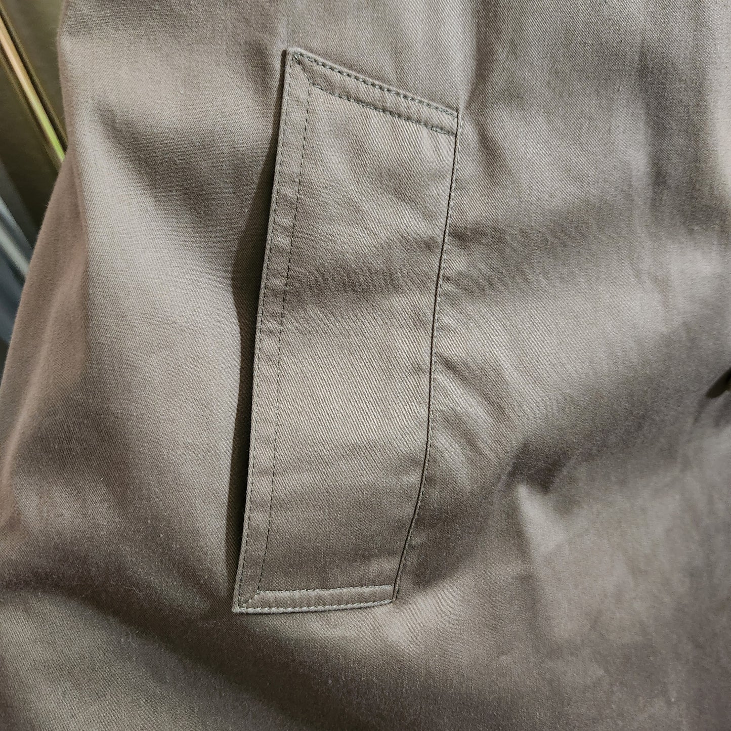 Womens Khaki Mid-Calf Length Trenchcoat Size L/XL