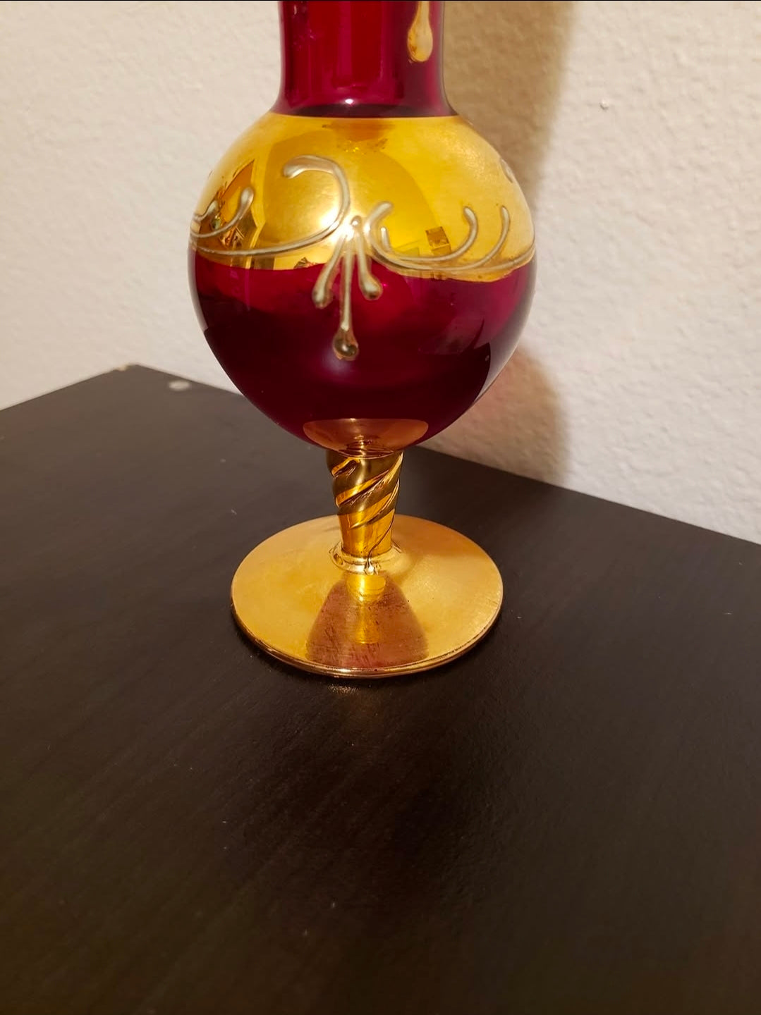 24-Karat Gold Gilded Venetian Murano-Style Bohemian Czech Art Glass Vases