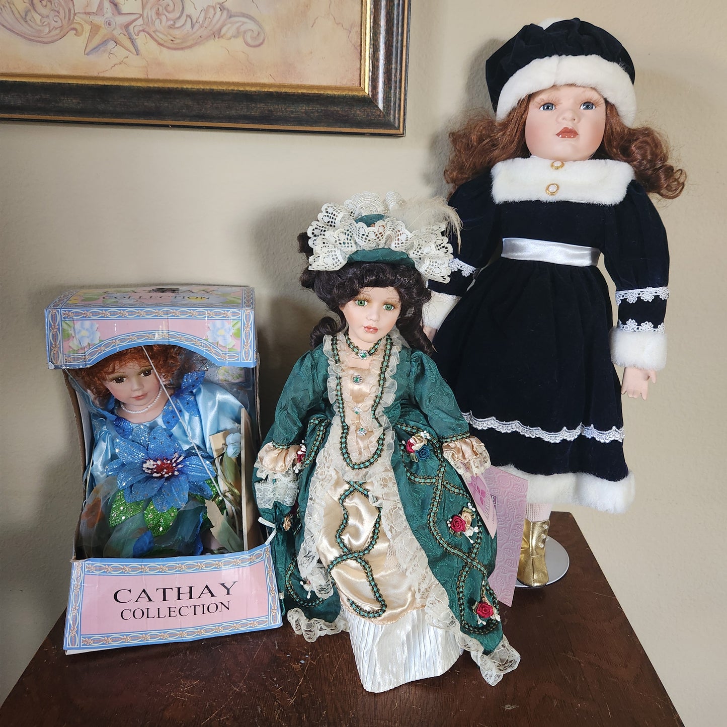 3 Vintage Porcelain Dolls Memories & Cathay Collection