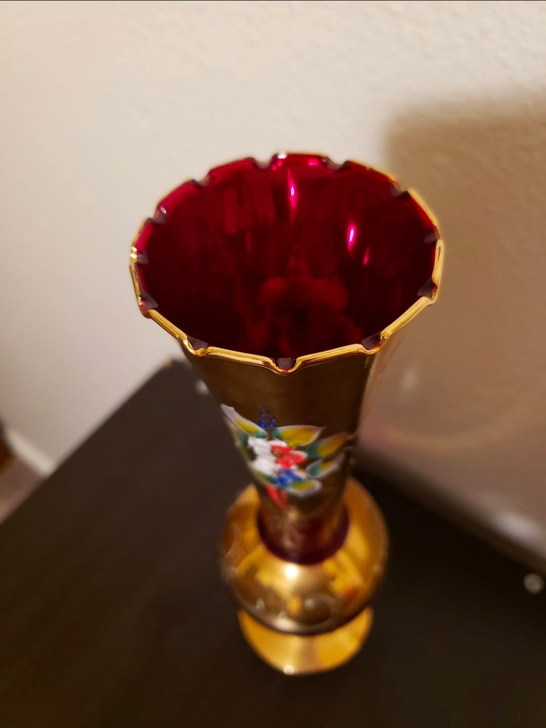 24-Karat Gold Gilded Venetian Murano-Style Bohemian Czech Art Glass Vases