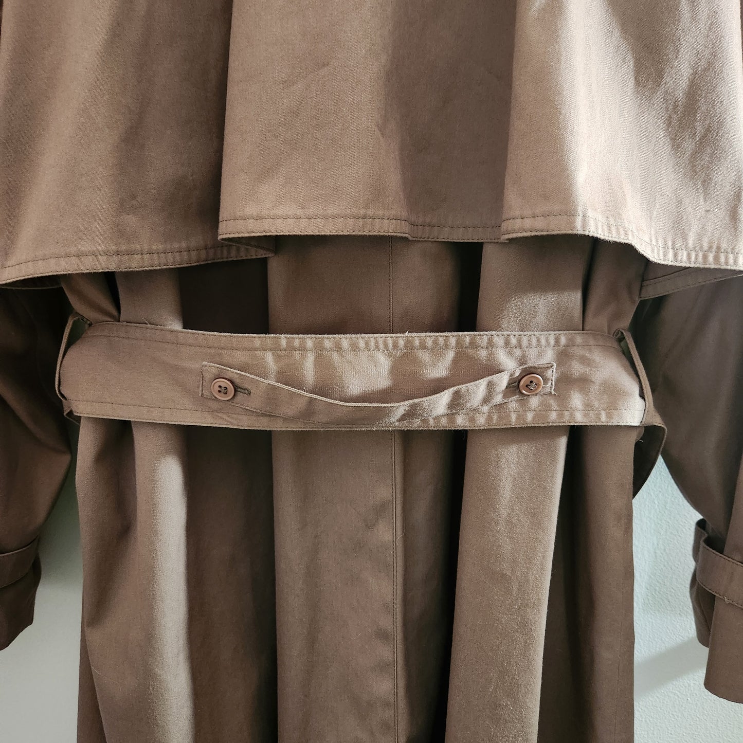 Womens Khaki Mid-Calf Length Trenchcoat Size L/XL