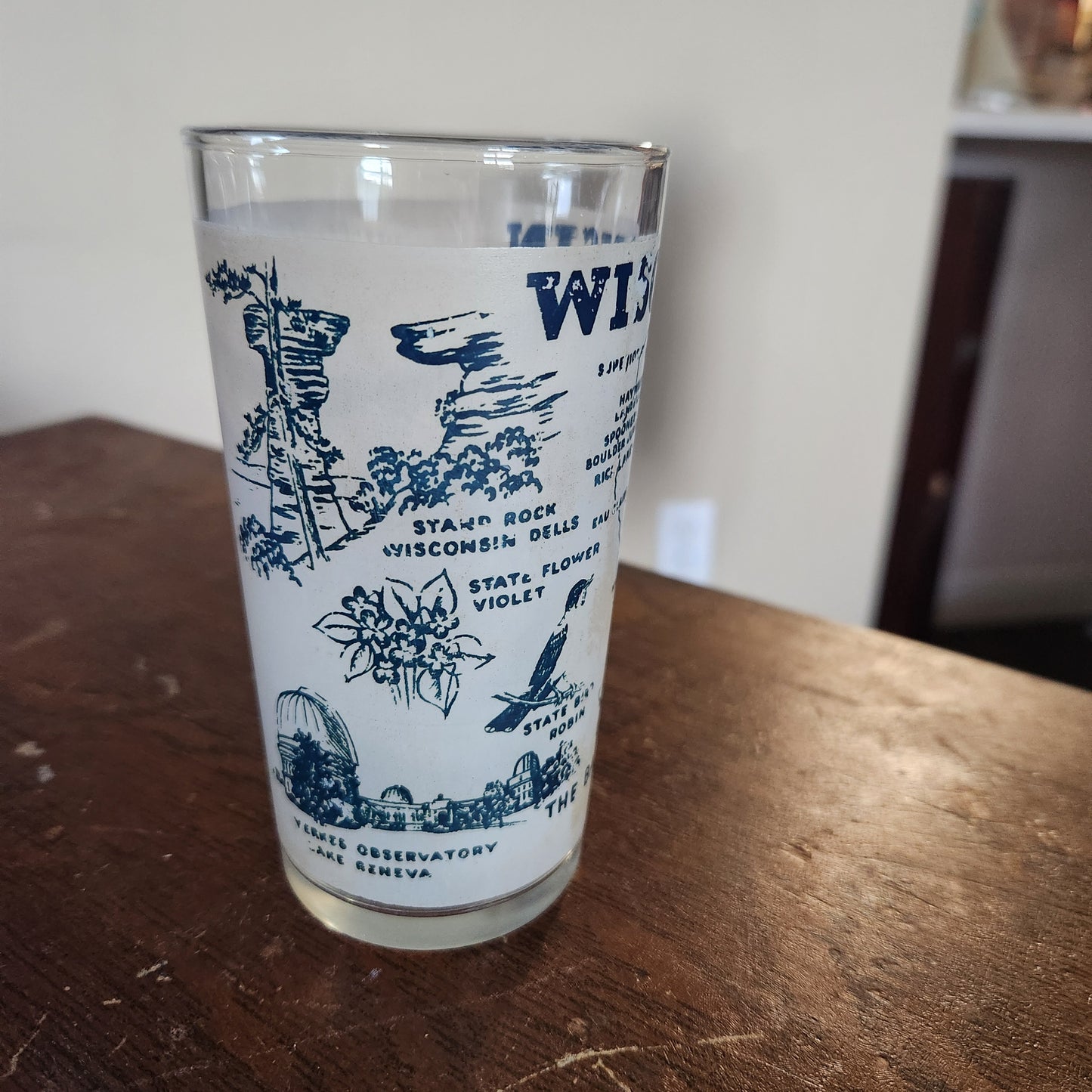 Vintage Mid-Century State Themed Tumbler Glasses Set of 6