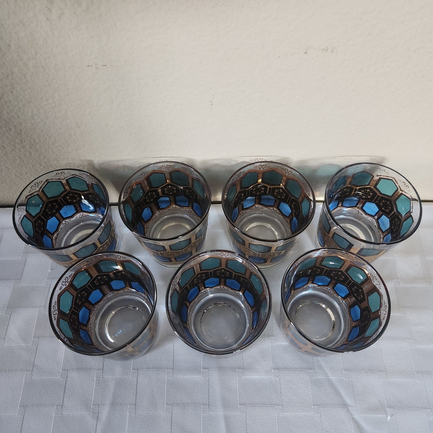 22K Gold Vintage Mid-Century Modern Pasinski Glasses Set of 7