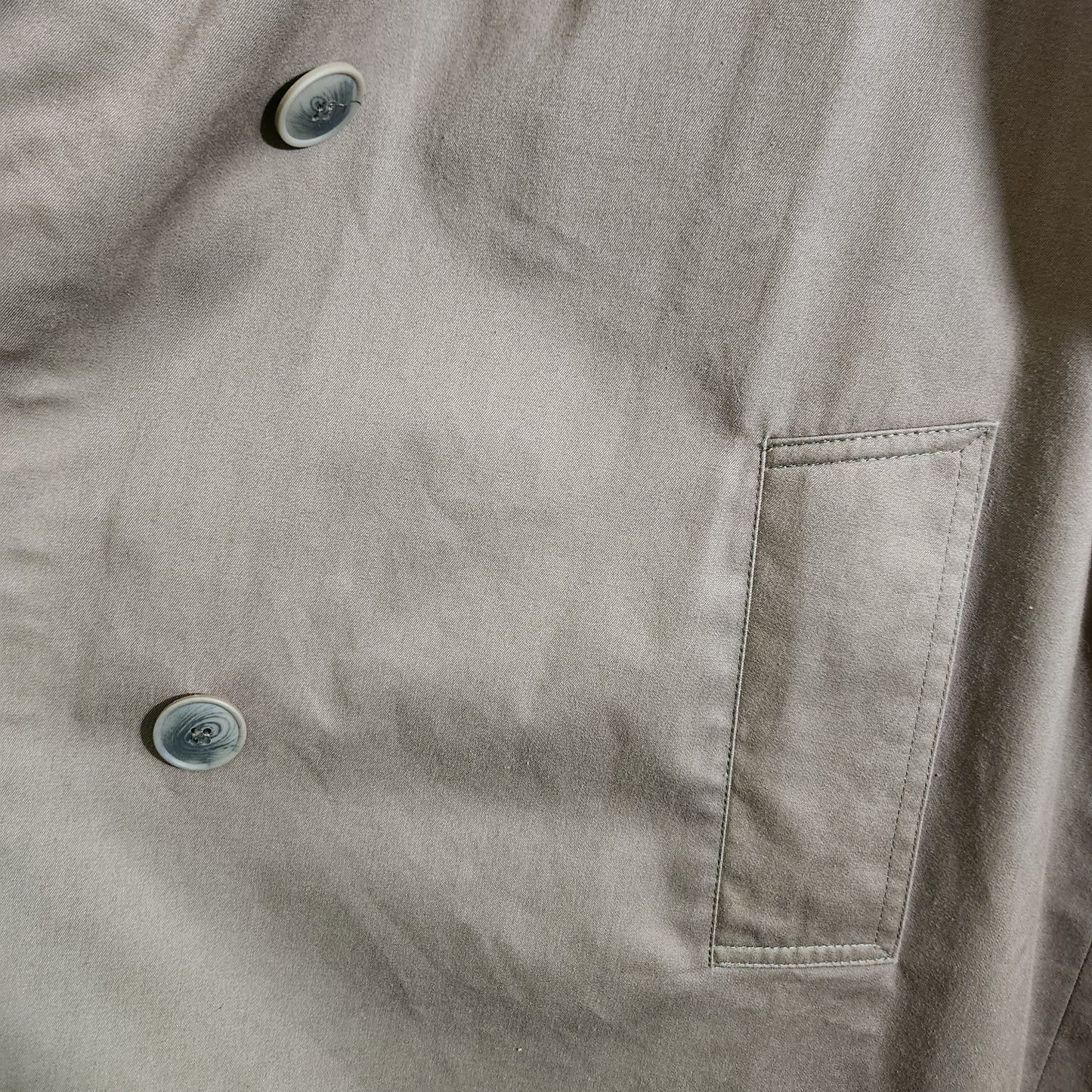 Womens Khaki Mid-Calf Length Trenchcoat Size L/XL